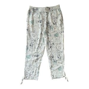 Club Monaco marine Printed silk pull on Pants - White Sz 10
